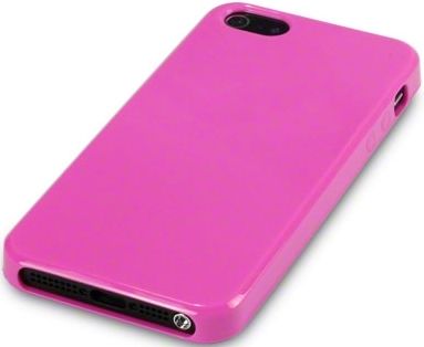 New Iphone 5 Terrapin Gel Case Cover Solid Hot Pink / Purple / Red With Free Screen Protector
