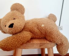 Vintage Sunkid Germany Fuzzy Laying Teddy Bear 40cm