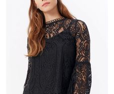 COAST | Black scallop neck Lace top - BNWT