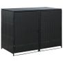 Double Wheelie Bin Shed Poly Rattan Black 148x80x111 cm Image 4