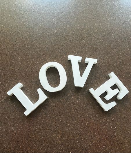 L O V E wooden letters