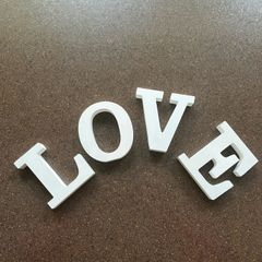 L O V E wooden letters