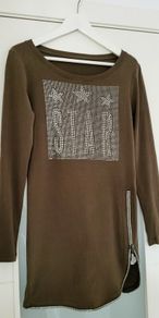 Unsigned STAR bling zip mini dress Sz S (Fit 8-10 UK)