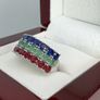 Silver Harry Ivens Multi Gemstone Band  A Masterpiece of Color Image 7