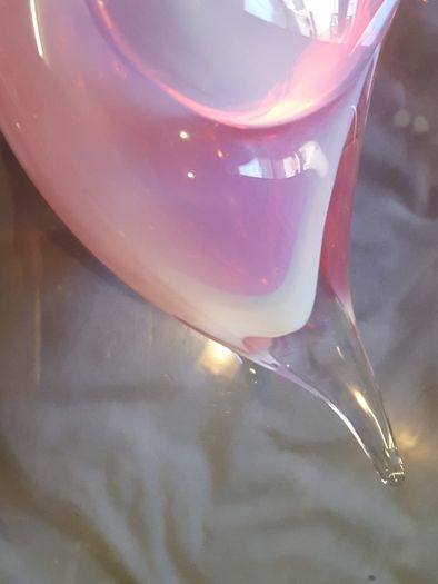 Murano Glass Pink Opaline Swan