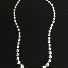 Heavy Solid .950 Silver Luxury Graduated Ball Bead Necklace
