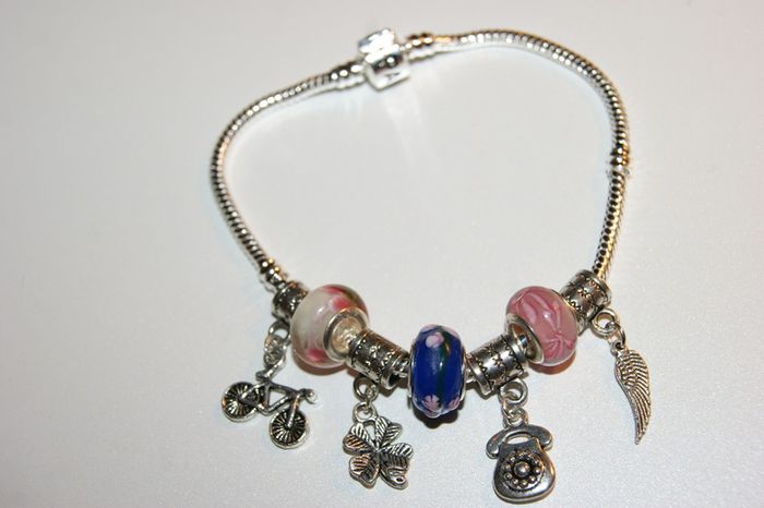 Christmas Pandora Style Bracelet with Tibetan Bead and Pandora Style Beads 925