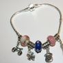 Christmas Pandora Style Bracelet with Tibetan Bead and Pandora Style Beads 925 Image 2
