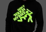 Don't touch my bike hoodie glow in the dark logo hoodie cool biker hooded jumper