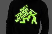Don't touch my bike hoodie glow in the dark logo hoodie cool biker hooded jumper