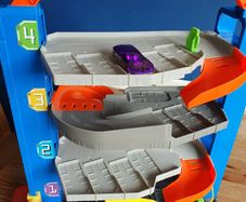 Small cars, garage, road carpet and a truck