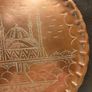 Antique 8" Taj Mahal Ornate Copper Tray Image 5