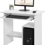 _Computer Desk with Keyboard Tray and Open Compartments (white) Image 2