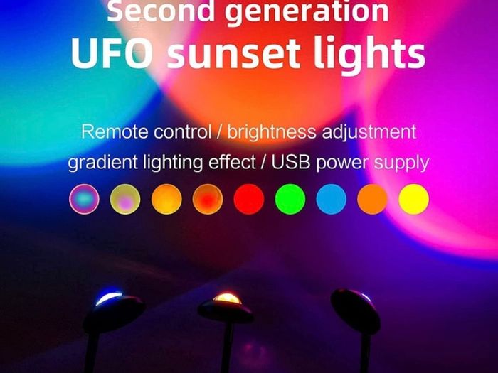 Lamp Projection - 16 Colour | Sunset Light with 24Keys Remote Multicolour -- USB Port--Colour Changing & Fade Mode (FREE POSTAGE)