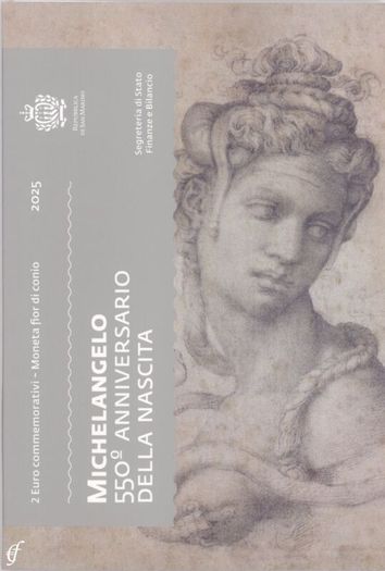 2025 San Marino 2 Euro Commemorative Coin Birth of Michelangelo