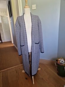 black and white knitted coat