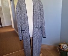black and white knitted coat