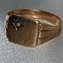 Vintage Solid Gold Signet Ring Starburst Design (2.75g) Image 9