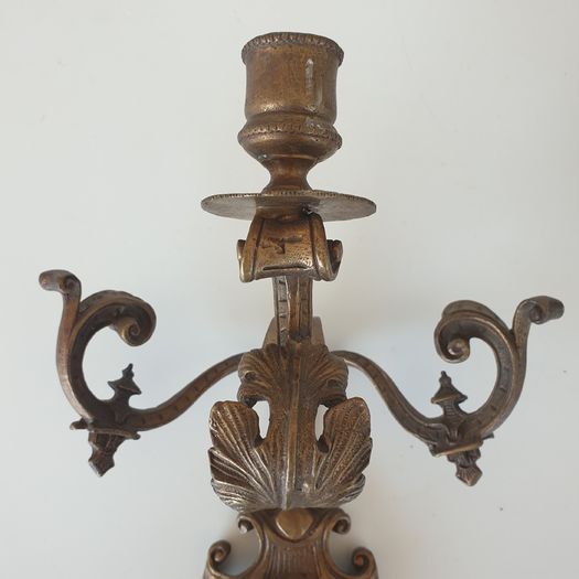 French pair brass wall sconces for candles vintage