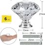 6 PCS Cabinet Knobs with 2 Sizes Screws, 30mm Drawer Handles Crystal Glass Diamond Shaped cupboards Door Knobs for Dresser Drawers and Kitchen, Bathroom Cabinet Image 3