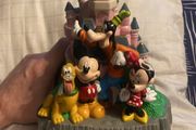 Disneyland Paris Coin Bank Plastic Fab Four Mickey Minnie Pluto Goofy Castle