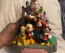 Disneyland Paris Coin Bank Plastic Fab Four Mickey Minnie Pluto Goofy Castle