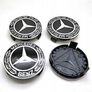 75 mm Mercedes wheel Caps 4pcs  New Black Image 2