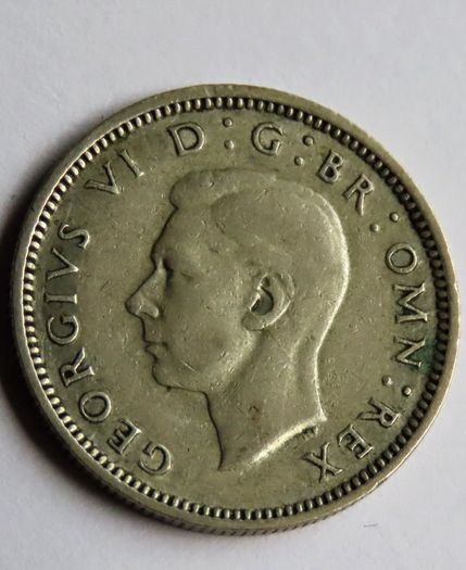 1942 Silver Sixpence WW2 lucky coin 6d