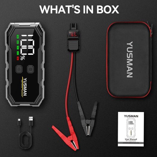 F02 Car Jump Starter, 4000A 12V Jump Starter Battery Pack (8.0 Gas/6.0L Diesel), QC 3.0