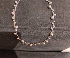 Vintage 925 Silver hallmarked crystal and silver beaded necklace