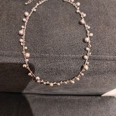 Vintage 925 Silver hallmarked crystal and silver beaded necklace