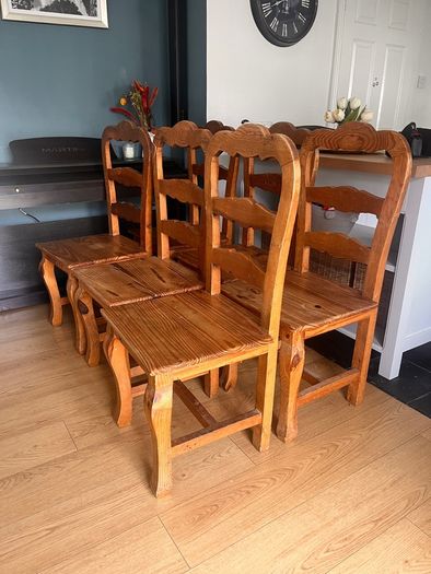 Free 6 solid wood chairs