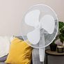 16" Inch, Lightweight, Pedestal Fan, 3 Speeds, Wide-Angled Oscillation, Powerful Airflow, Adjustable Height, White (FREE POSTAGE) Image 3