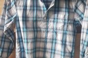 White blue grey checked boy s shirt 110 cm