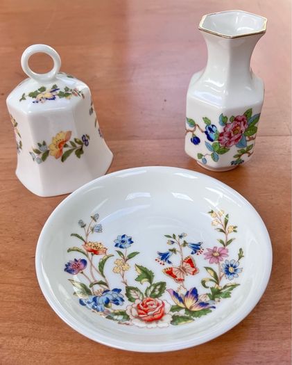 Vintage Aynsley, Pin Dish, Bell and Mini Vase