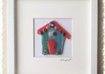 Handmade Glass Art Frame - Green Fairy House