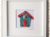 Handmade Glass Art Frame - Green Fairy House
