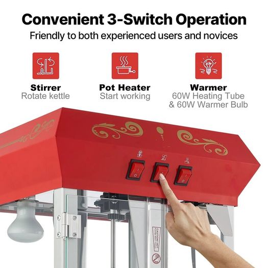 Popcorn Maker 8 Oz Kettle Makes 48 Cups per Batch