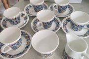 Vintage Retro 1970s Royal Tuscan Nocturne Pattern Set of 6  Cups , 6 Saucers , Cream Jug And Sugar Bowl.