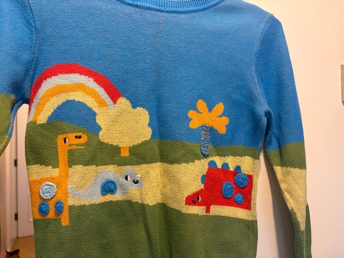 Next Boys Blue Dinosaur Scene Knitted Jumper (Age 5-6 Years)D