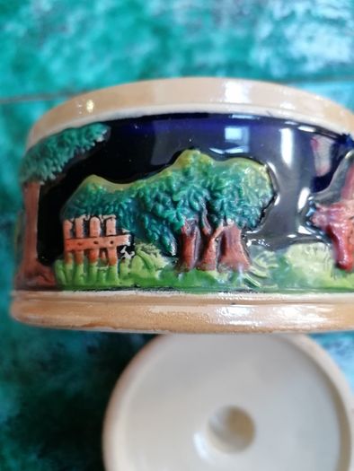 Vintage West german ceramic lidded dish