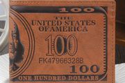 Men's American 100 Dollar Bill Wallet Real PU Leather
