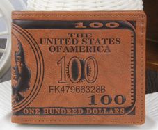 Men's American 100 Dollar Bill Wallet Real PU Leather