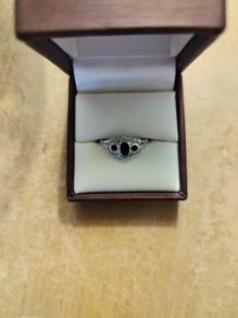 Sapphires in silver ring