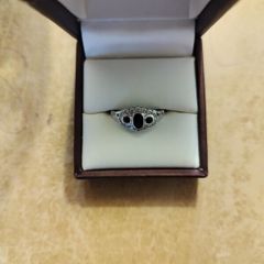 Sapphires in silver ring