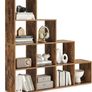 10 Tier Bookcase Open Shelf Storage Cabinet for Decorations, Picture Frame, Living Room, Bedroom, Office, 29 x 129.5 x 129.5 cm, Rustic Brown Image 2
