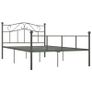 Bed Frame Grey Metal 160x200 cm Image 4