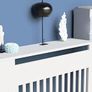 High Radiator Cover Wood Cabinet: External 92cm Height White Medium Heater Covers Internal Heights 90cm Horizontal Slats Modern Tall Radiator Shelf Thicken MDF Wooden Kitchen Bedroom Image 2