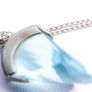 Vintage Sterling Silver Blue Cut Crystal Pendant Necklace And Earrings  Length 18,5" - 4,78g Image 10