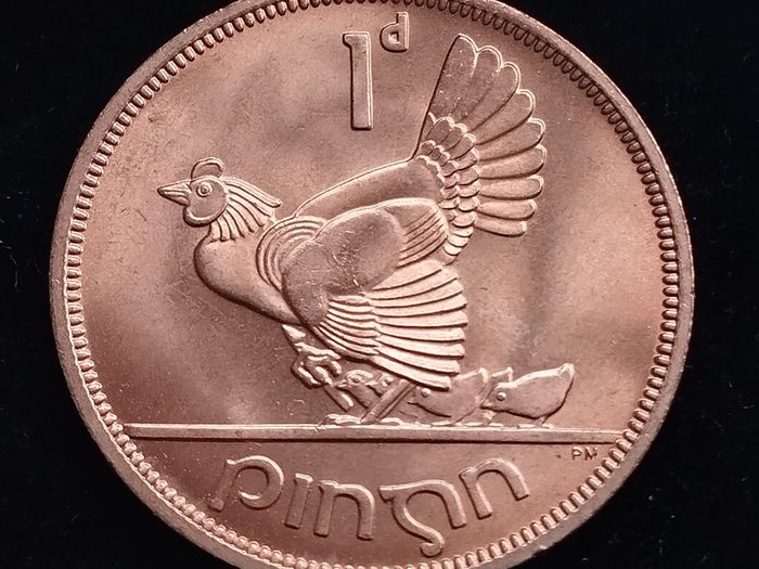 Ireland - 1968 - 1 Penny - Hen with Chicks - UNC - KM.11 - [277]